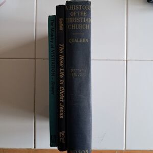 Lot of 3 Blue Vintage Christian Books: Ministry of Visitation and 2 others